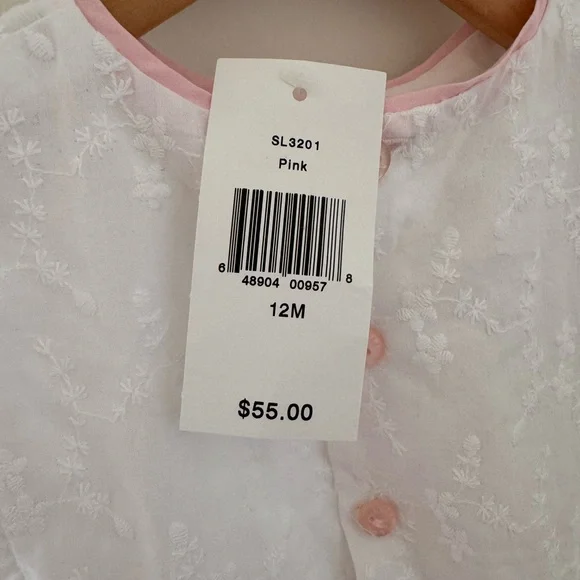 White and Pink Kids Ruffled Outfit - Picture 2 of 3